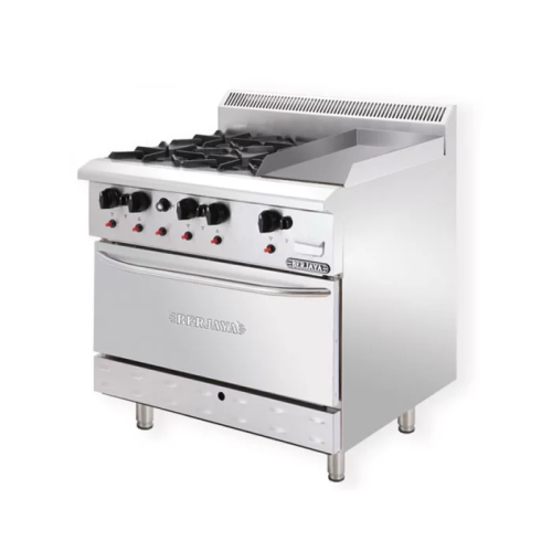 Bếp âu 4 họng có lò nướng, có rán phẳng dùng gas OB4GG1BWO-17