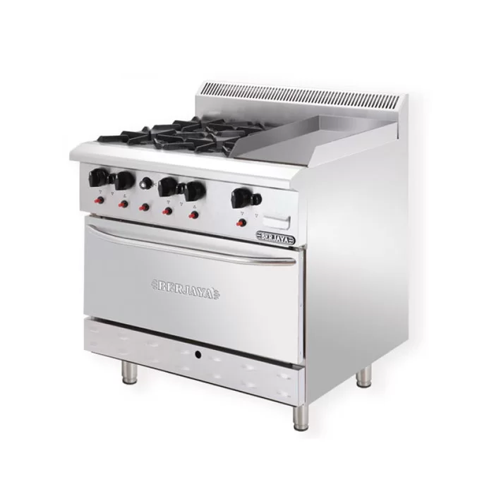 Bếp âu 4 họng có lò nướng dùng gas OB4GG1BWO-17